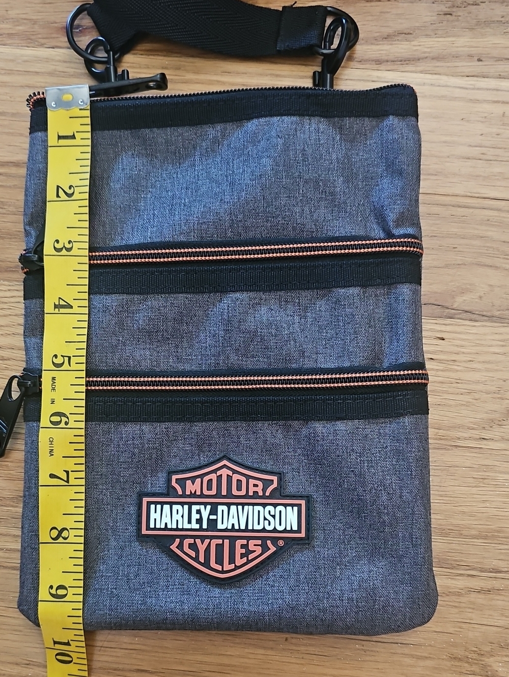 Harley Davidson Gray Crossbody Zipper Sling Bag Adjustable Strap & HD Logo NWOT - Picture 6 of 9